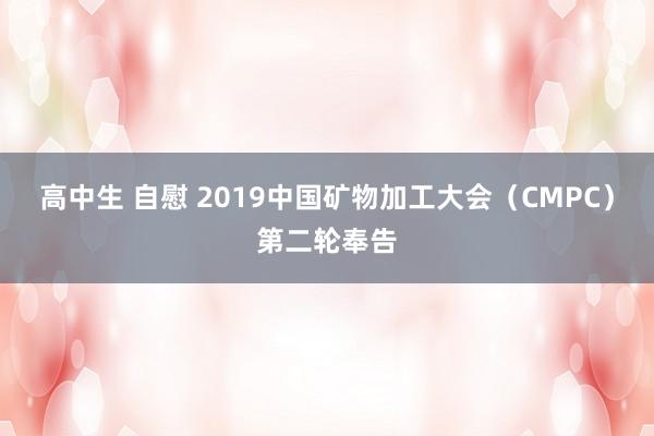 高中生 自慰 2019中国矿物加工大会（CMPC）第二轮奉告