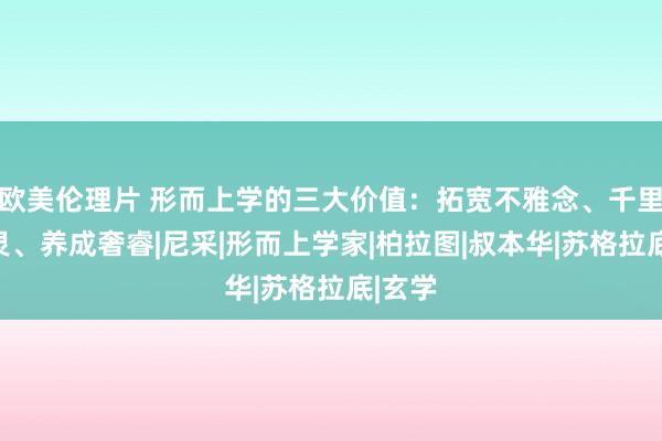 欧美伦理片 形而上学的三大价值：拓宽不雅念、千里淀心灵、养成奢睿|尼采|形而上学家|柏拉图|叔本华|苏格拉底|玄学