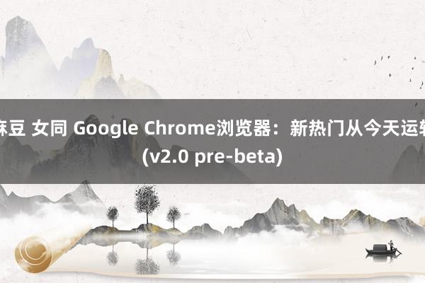 麻豆 女同 Google Chrome浏览器：新热门从今天运转(v2.0 pre-beta)